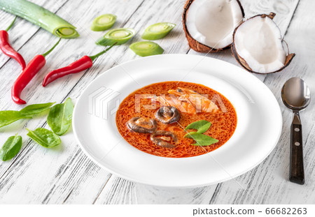 Portion of Tom Yum soup 66682263
