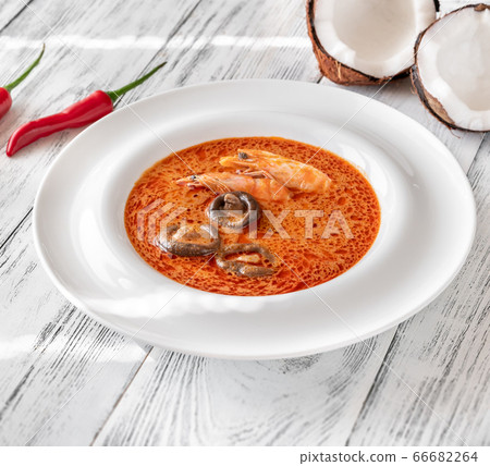 Portion of Tom Yum soup 66682264