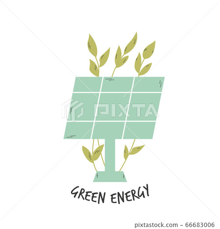 Eco poster with solar panel for alternative source Eco poster with solar panel for alternative source 66683006