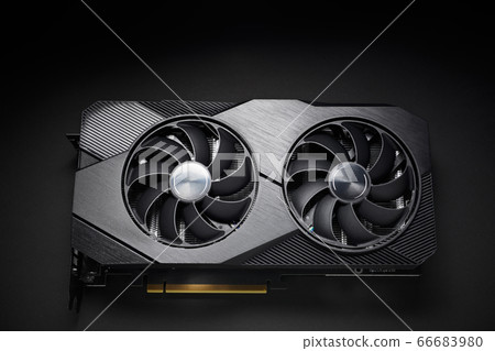 modern black computer video card on a black 66683980