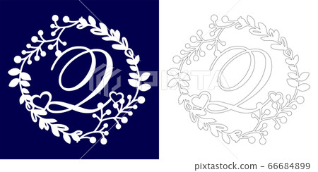 Vector wedding initial monogram for laser... - Stock Illustration ...