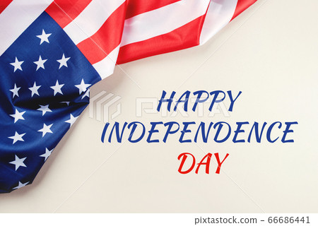 American flag on a gray background. 66686441