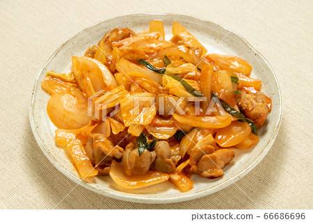 Takkarubi. Korean stir-fried chicken and vegetables. Takkarubi. Korean stir-fried chicken and vegetables. 66686696