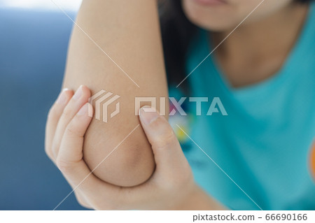 Woman suffering from chronic joint rheumatism. Woman suffering from chronic joint rheumatism. 66690166