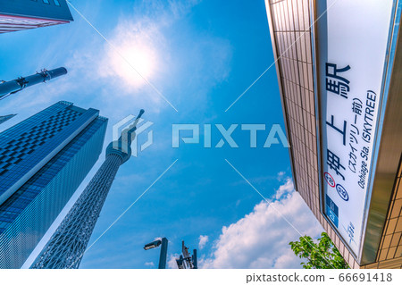 俯瞰押上站和東京晴空塔的日本東京城市景觀 66691418