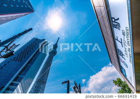 俯瞰押上站和東京晴空塔的日本東京城市景觀 66691419