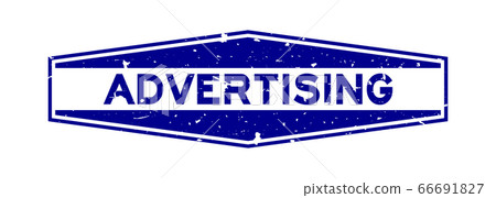 Grunge blue advertising word hexagon rubber seal stamp on white background Grunge blue advertising word hexagon rubber seal stamp on white background 66691827