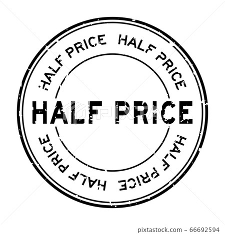 Grunge black half price word round rubber stamp on white background Grunge black half price word round rubber stamp on white background 66692594