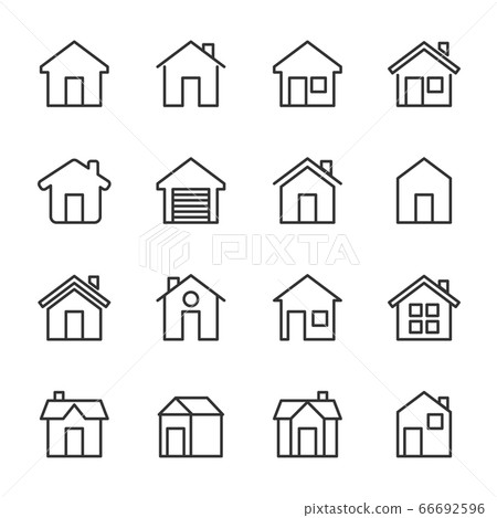 Simple Set of HOME vector icon. Illustration - Stock Illustration ...