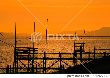 柳川市有明海傍晚景 66692717