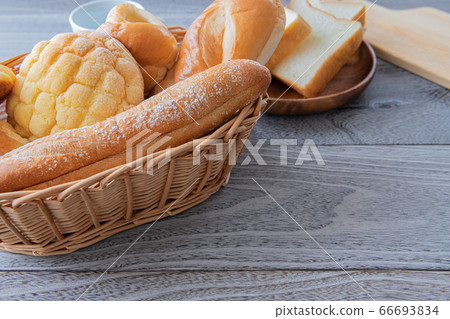 Bread lot wood grain background Bread lot wood grain background 66693834