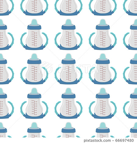 kit baby milk in clear bottle with rubber pacifier 66697480