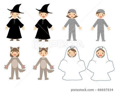 萬聖節兒童偽裝 萬聖節兒童偽裝 66697834