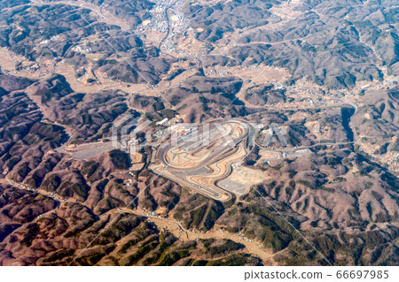 Twin Ring Mogi Aerial View Winter Sunny Horizontal Position Twin Ring Mogi Aerial View Winter Sunny Horizontal Position 66697985