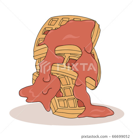 Sweet Waffles With Red Syrup Vector Cartoon Stock Illustration 66699052 Pixta Please contact us if you want to publish a cartoon waffles wallpaper on our site. pixta