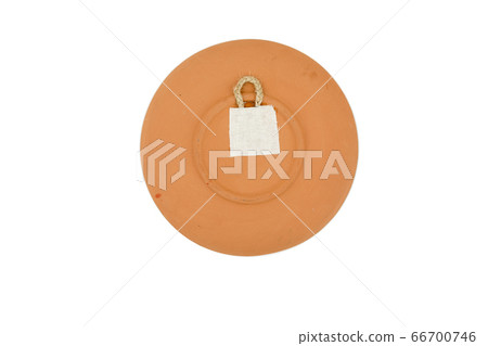 Reverse side of the handmade ceramic wall plate. 66700746