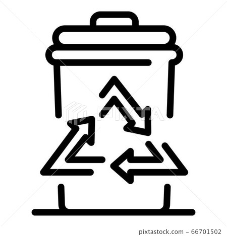 Garbage bin icon, outline style Garbage bin icon, outline style 66701502