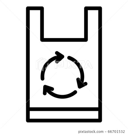 Recycling bag icon, outline style Recycling bag icon, outline style 66701532