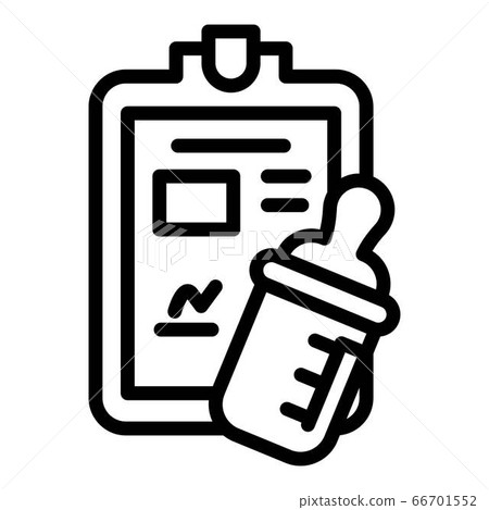 Baby food schedule icon, outline style 66701552