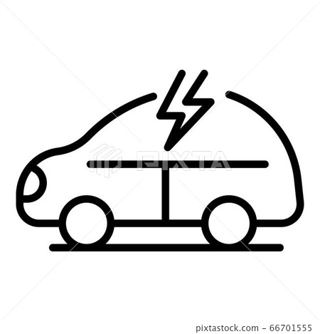 Electric car icon, outline style Electric car icon, outline style 66701555