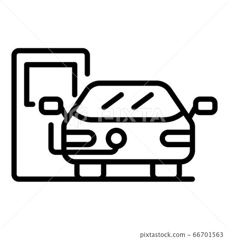Electric car on charge icon, outline style Electric car on charge icon, outline style 66701563