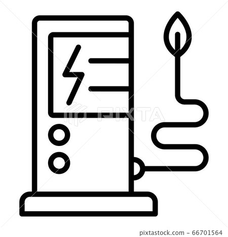 Electric refueling icon, outline style 66701564