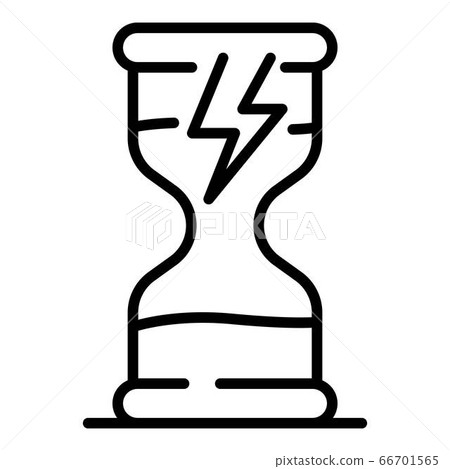 Hourglass and lightning icon, outline style Hourglass and lightning icon, outline style 66701565