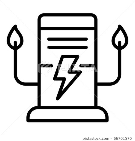 Refueling for electric cars icon, outline style Refueling for electric cars icon, outline style 66701570