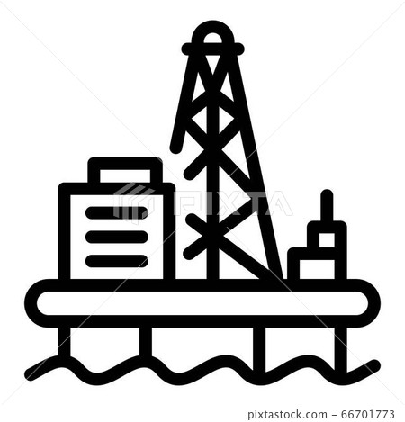 Offshore oil production icon, outline style 66701773