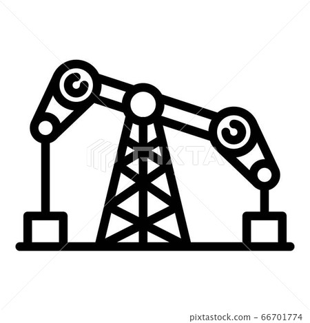 Double oil pump icon, outline style 66701774