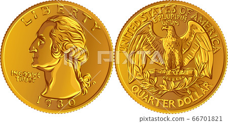 American Washington quarter 25 cent Gold coin 66701821