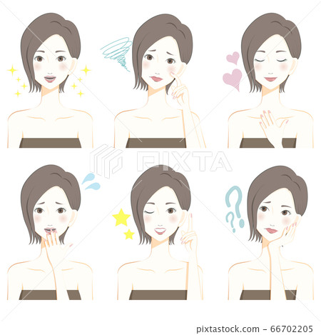胸圍抹胸女性面部表情變化 66702205