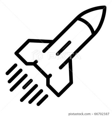 Flying rocket icon, outline style Flying rocket icon, outline style 66702387