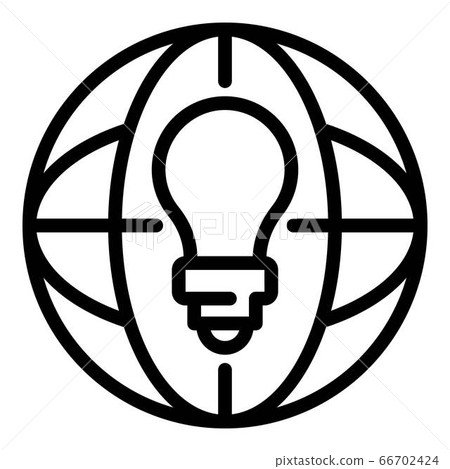 Global bulb idea icon, outline style 66702424