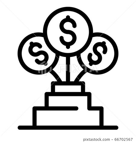 Money startup cup icon, outline style 66702567