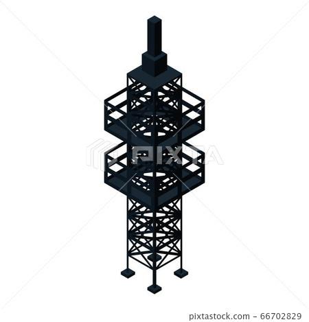 Desert petrol tower icon, isometric style 66702829