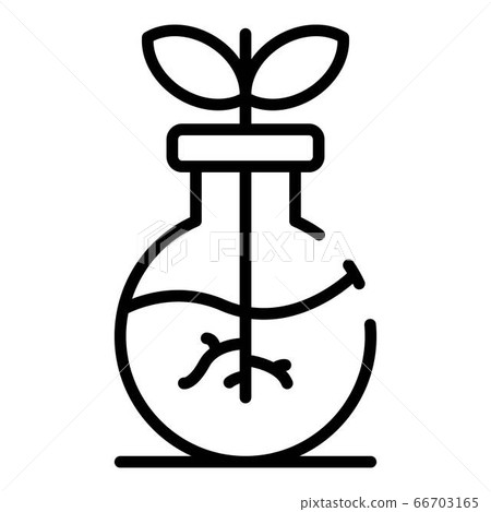 Leaf plant in flask icon, outline style 66703165