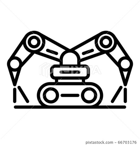 Robot farm working icon, outline style 66703176