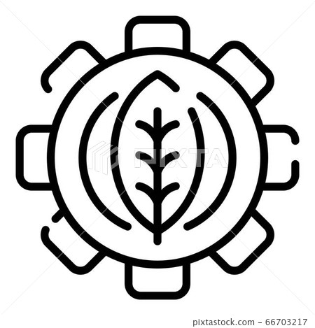 Eco leaf farm gear icon, outline style 66703217