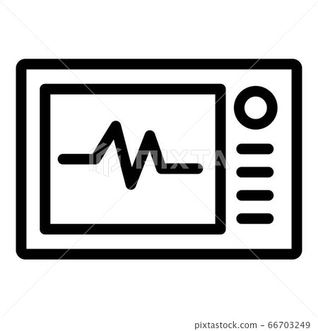Heart rate monitor icon, outline style - Stock Illustration [66703249 ...