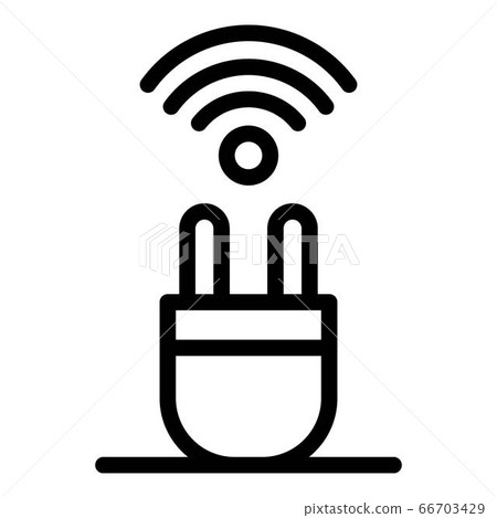 Smart plug icon, outline style 66703429