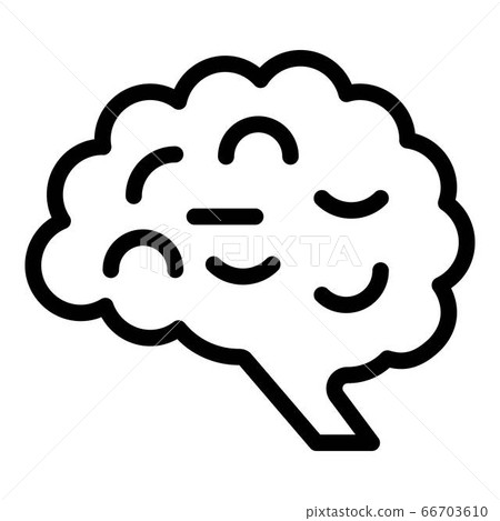 Sadness brain icon, outline style 66703610