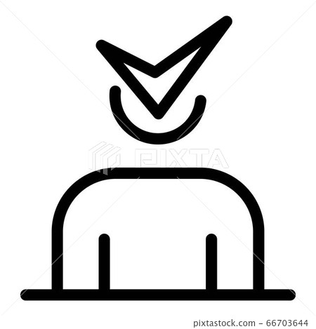 Man approved at new work icon, outline style Man approved at new work icon, outline style 66703644