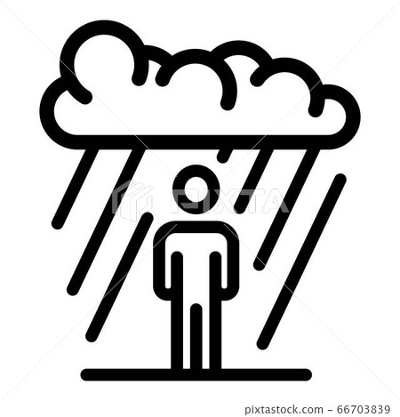 Man under rain icon, outline style Man under rain icon, outline style 66703839