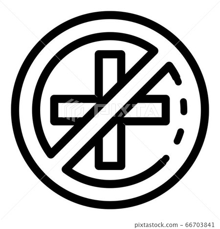 No medical help icon, outline style No medical help icon, outline style 66703841