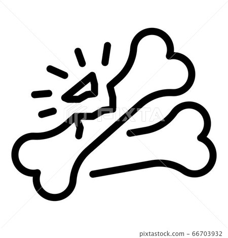 Cracked bone icon, outline style Cracked bone icon, outline style 66703932