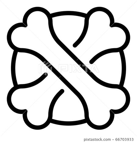 Crossed bones icon, outline style 66703933