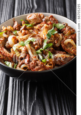 fried chicken offal liver, heart and stomachs with fried chicken offal liver, heart and stomachs with 66705295