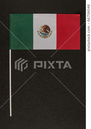 Table flag of Mexico on black background. Striped Table flag of Mexico on black background. Striped 66706046