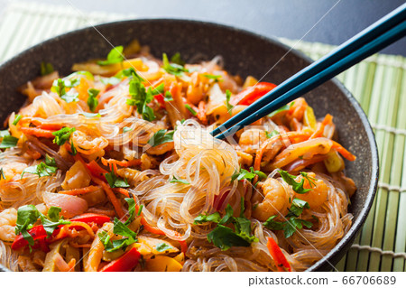 Korean food, stir fry on pan, hot dish Korean food, stir fry on pan, hot dish 66706689